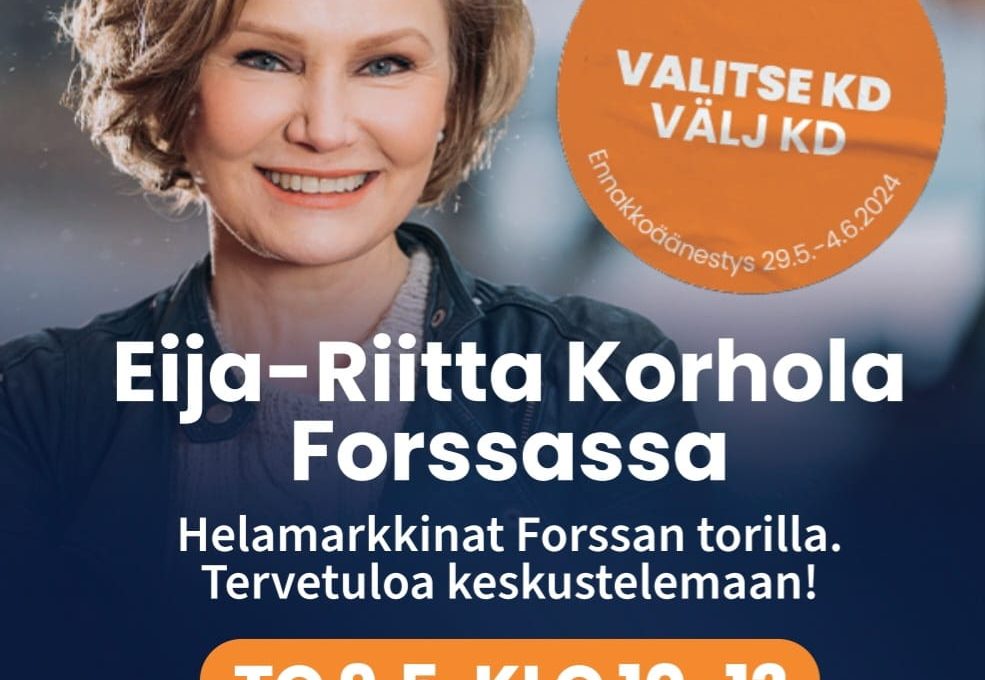 Eija-Riitta Korhola Forssassa 9.5.2024